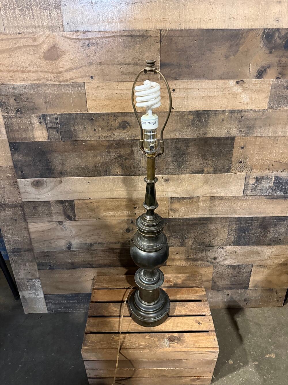 Vintage Heavy Brass Table Lamp-Classical Baluster Urn Style-Traditional Light